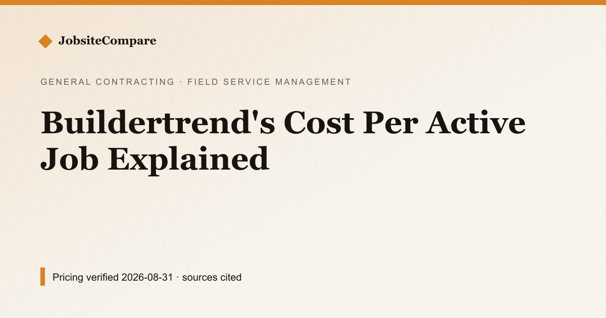 Buildertrend's Cost Per Active Job Explained — Field Service Management pricing comparison