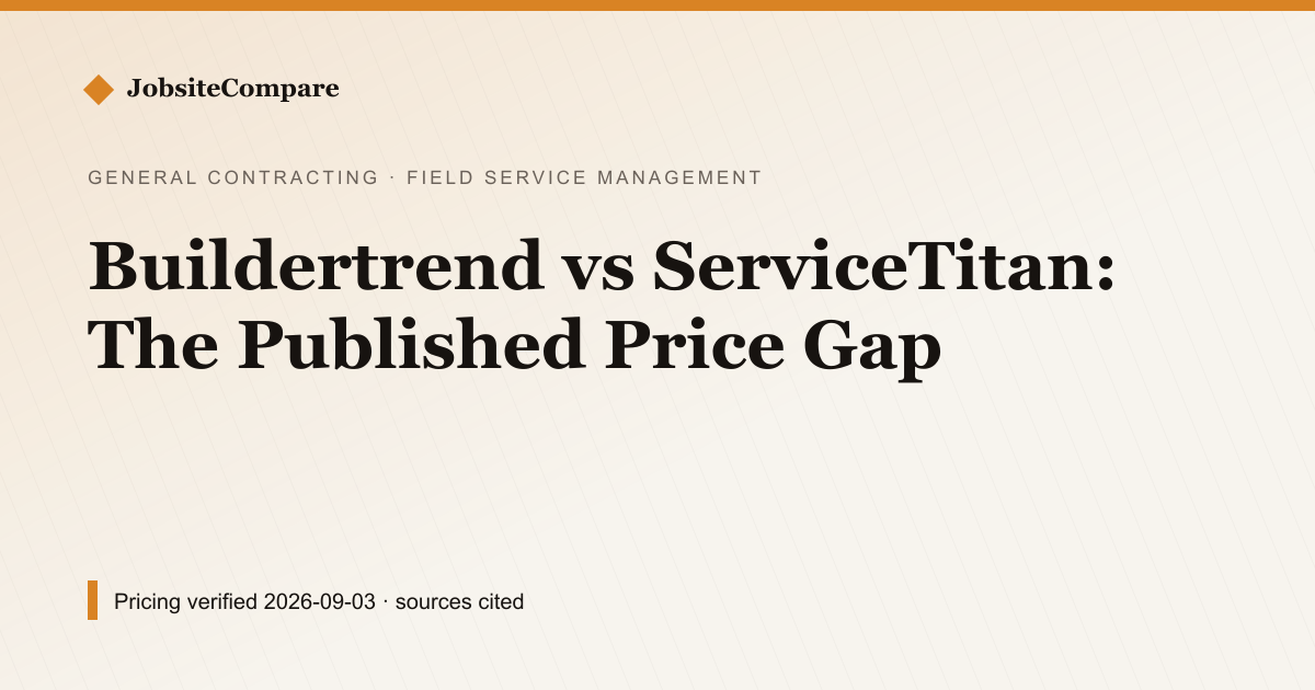 Buildertrend vs ServiceTitan: The Published Price Gap — Field Service Management pricing comparison