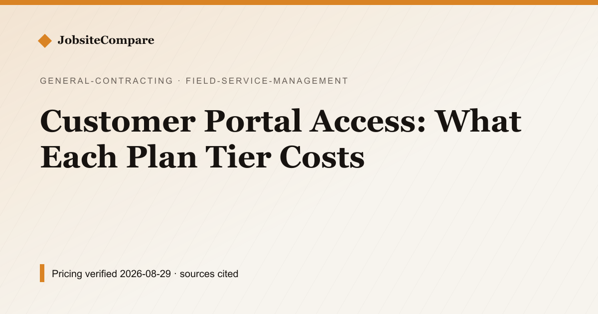 Customer Portal Access: What Each Plan Tier Costs — Field Service Management pricing comparison
