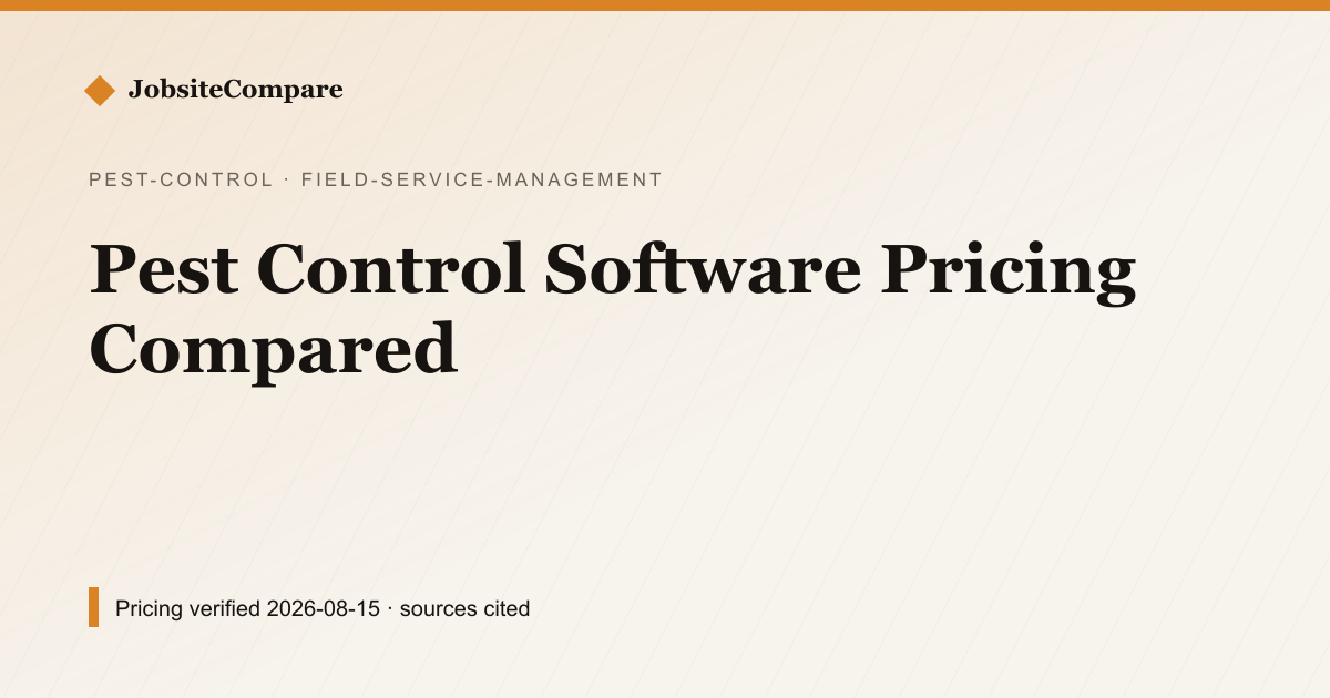 Pest Control Software Pricing Compared — Field Service Management pricing comparison
